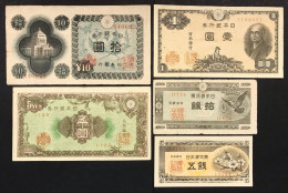 Japan Giappone 5 Banconote. LOTTO 336 - Japan