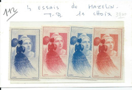 France Essais De Mazelin TB 1er Choix - Filatelistische Tentoonstellingen