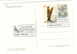 Vatican - Carte Postale De 1990 - Entier Postal - Oblit Poste Vaticane - Exposition Philatélique à Essen - Oiseaux - - Cartas & Documentos