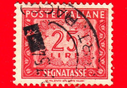 ITALIA - Usato - 1947 - Segnatasse - Cifra E Decorazioni, Filigrana Ruota - 25 L. - Strafport