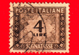 ITALIA - Usato -  Segnatasse - 1947 - Cifra E Decorazioni, Filigrana Ruota - 4 - Postage Due