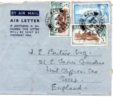 76290 - Barbados - 1952 - 6c KGVI MiF A Aerogramm BARBADOS -> Grossbritannien - Barbades (...-1966)