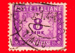 ITALIA - Usato - 1947 - Cifra E Decorazioni, Filigrana Ruota - Segnatasse - 8 - Taxe