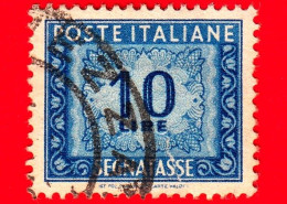 ITALIA - 1947 - USATO - Cifra E Decorazioni, Filigrana Ruota - Segnatasse - 10 L. • Cifra E Decorazioni - Segnatasse
