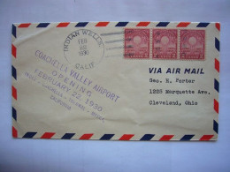 Avion / Airplane / Flight From Indian Wells, California To Cleveland, Ohio / Feb 22, 1930 - 1c. 1918-1940 Briefe U. Dokumente