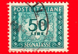 ITALIA - Usato - 1955 - Segnatasse - Cifra E Decorazioni, Filigrana Stelle - 50 L. - Segnatasse