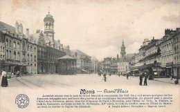 BELGIQUE - Mons - Vue Sur La Grand Place - Vue D'ensemble - Plusieurs Maisons - Bâtiments - Carte Postale Ancienne - Mons