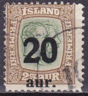 IS017D– ISLANDE – ICELAND – 1921-22 – TWO KINGS OVERP. – SG # 141 USED 9,75 € - Usados