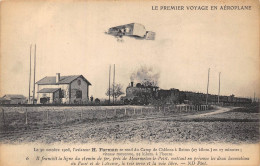 51-MOURMELON-LE-PETIT- 30 OCTOBRE 1908 L'AVIATEUR H . FARMAN SE REND DU CAMP DE CHÂLON A REIMS ... - Mourmelon Le Grand