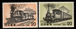 Japon - Japan 1975 Yvert 1159-60, Steam Engines (V) , Locomotives, Train - MNH - Nuovi