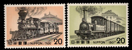 Japon - Japan 1975 Yvert 1159-60, Steam Engines (V) , Locomotives, Train - MNH - Unused Stamps