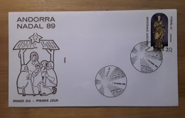 ANDORRA ESPAÑOLA NAVIDAD FDC/SPD 1989 - Covers & Documents