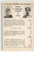 N°6011 - La Fin De L'Empire D'Allemagne - Curieuse Et Authentique Légende  De 1849 - Guillaume - Satiriques