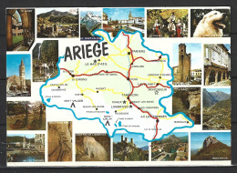 FRANCE. Carte Postale écrite. Carte De L'Ariège. - Carte Geografiche