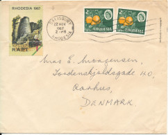 Rhodesia Cover Sent To Denmark Salisbury 22-11-1967 Bended Cover - Rhodesia (1964-1980)