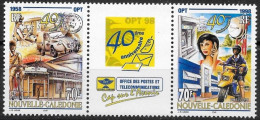 Nouvelle Calédonie 1998 - Yvert Nr. 776/777 La Bande Avec Vignette Centrale - Michel Nr. 1152/1153 Str. ** - Unused Stamps