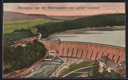 AK Waldeck / Edersee, Panorama Von Der Edertalsperre Und Schloss  - Waldeck