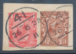 GB POSTMARK-ERROR 1922 GV 1d And 1 ½d On Superb Piece With CDS Large Single Circle (NPB) „41“ (LONDON) With Missing Time - Usati