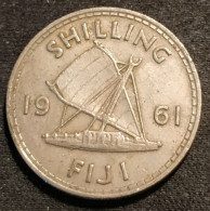 RARE - FIDJI - FIJI - 1 SHILLING 1961 - Elizabeth II - 1re Effigie - KM 23 - Fidschi