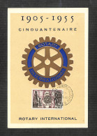 TUNISIE - Carte Maximum 1955 - ROTARY INTERNATIONAL - CINQUANTENAIRE 1905-1955 - Altri & Non Classificati