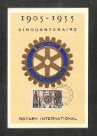 TUNISIE - Carte Maximum 1955 - ROTARY INTERNATIONAL - CINQUANTENAIRE 1905-1955 - Sonstige & Ohne Zuordnung