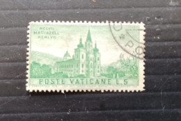 VATICANO 1957 8 CENTENARIO DELLA MAGNA MATER AUSTRIAE VARIETA WMK LETTER ! CAT SASS. N 229 + FRAGMANT  --- GIULY - Used Stamps