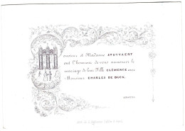 Belgique "Carte Porcelaine" Porseleinkaart ,Faire-part De Mariage, Stuyvaert / De Buck , Gand, Dim 128x89mm - Porzellan