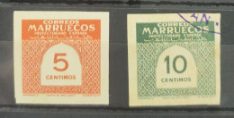 MARRUECOS. EDIFIL 382s/83s ** CIFRAS SIN DENTAR. - Spaans-Marokko