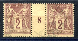 RC 27232 FRANCE N° 85 - 2c BRUN ROUGE TYPE SAGE MILLESIME 8 OBLITÉRÉ TB - Millésimes