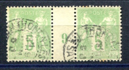 RC 27233 FRANCE N° 102 - 5c VERT JAUNE TYPE SAGE MILLESIME 9 OBLITÉRÉ TB - Millésime