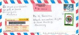 Honduras Registered Air Mail Cover Sent To Germany 23-5-2001 RED CROSS And Overprinted Stamp - Honduras