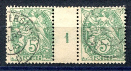 RC 27234 FRANCE N° 111 - 5c VERT JAUNE TYPE BLANC MILLESIME 1 OBLITÉRÉ TB - Millesimes