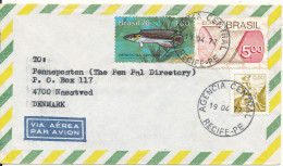 Brazil Air Mail Cover Sent To Denmark 19-4-1977 Topic Stamps - Luchtpost