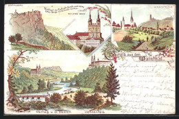 Lithographie Lichtenfels / Main, Schloss Banz, Mainthal  - Lichtenfels