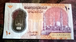 Egypt 2022 , 10 Pounds Polymer Note , End Of Sign Amer , Prefix D44 - Egypt