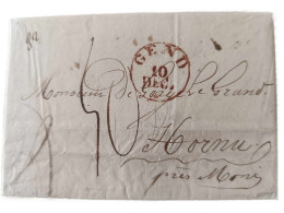 Domestic Mail - Kingdom Of Belgium 1830-1845 - Letter Miled On December 10th, 1830 From Gent To Hornu - 1830-1849 (Onafhankelijk België)
