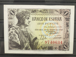 ESPAÑA. EDIFIL 447. 1 PTA 21 DE MAYO 1943 SIN SERIE Y SIN CIRCULAR. - 1-2 Pesetas