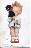 CATS -  MABEL LUCIE ATTWELL - "WHEN YOU DO GET A LITTLE BIT OF LUCK" - VALENTINES A549  Cn218 - Attwell, M. L.