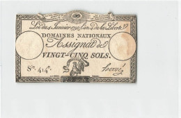 MIKI-AP8-096 LOT 2 ASSIGNAT De 25 ET 15 Sols - Assignats