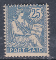 Port-Saïd N° 28 X , 25 C. Bleu Clair  Trace De Charnière Sinon TB - Unused Stamps