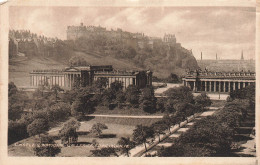 ROYAUME-UNI - Castle & National - Galleries Edinburgh - Vue Générale - Carte Postale Ancienne - Midlothian/ Edinburgh