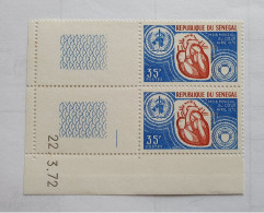 Bloc De 2 Timbres Neufs 35F Sénégal Coin Daté 22. 3. 1972  - MNH YT 363 - Mois Mondial Du Coeur - Sénégal (1960-...)