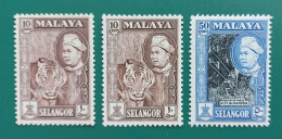 (ti) (MLYSEL57-3) MALAYA MALAYSIA MALAISIE SELANGOR 1957 Sultan * MH Neufs Trace De Charnières - Selangor