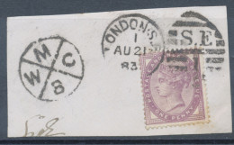 GB MISSENT POSTMARKS „LONDON.S.E / S.E. / 1“ Duplex Postmark (Dubus Type 14) And Very Rare „WC“ (LONDON) MISSENT Postmar - Usados