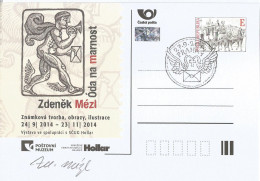 CDV PM 102 Czech Republic Zdenek Mezl In Post Museum 2014 Mercury,Hermes Woodcut - Incisioni