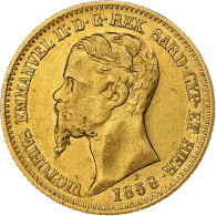 États Italiens, SARDINIA, Vittorio Emanuele II, 20 Lire, 1858, Genoa, Or, TTB - Italian Piedmont-Sardinia-Savoie