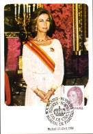 ESPAGNE CARTE MAXIMUM 1984 REINE SOFIA DE GRECE - Tarjetas Máxima