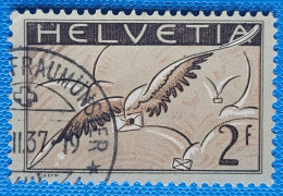 Zu 13z / Mi 245z / YT 13 Papier Gaufré Obl. ZÜRICH FRAUMÜNSTER 1937 SBK 30 CHF Voir Description - Used Stamps