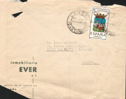 ESPAGNE SEUL SUR LETTRE POUR LA FRANCE 1965 - Covers & Documents