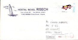 ESPAGNE SEUL SUR LETTRE A EN TETE D'HOTEL POUR LA FRANCE 1998 - Covers & Documents